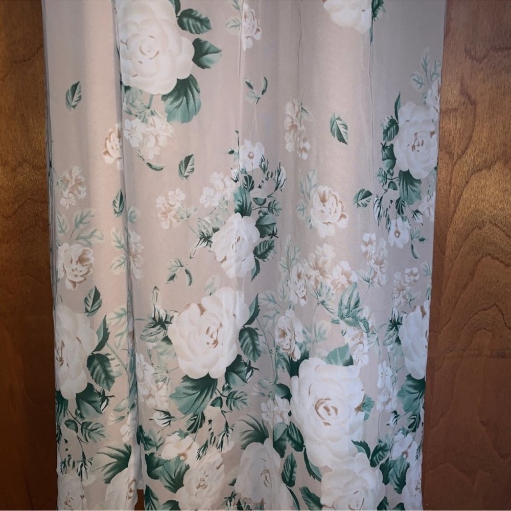 Show Me Your MuMu Kendall Maxi Dress Size XL Cream Green Floral Chiffon Low Back - Picture 6 of 12